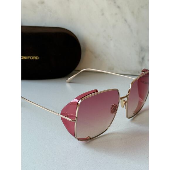 NEW Tom Ford FT0901 Toby Shield Pink Square Sunglasses $520 - Picture 5 of 6